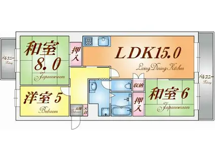 妙法寺駅前(3LDK/9階)の間取り写真