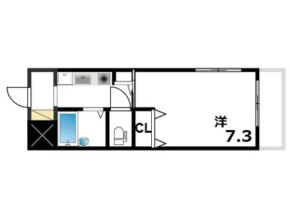 パル住吉(1K/3階)の間取り写真