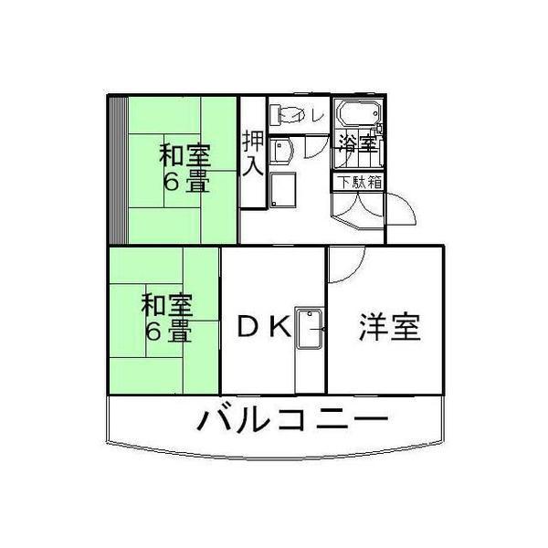 道原マンション(3DK/1階)の間取り写真
