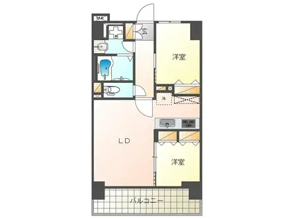 センチュリー八王子ルミエール(2LDK/2階)の間取り写真