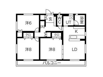 レスコNAKADA(3LDK/3階)の間取り写真