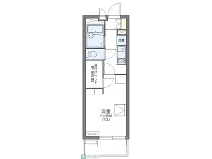 レオパレスフラッシュステージ(1K/3階)の間取り写真