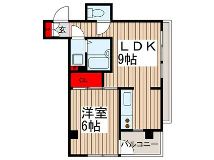 ヒルズ西竹ノ塚(1LDK/4階)の間取り写真