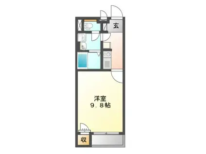 クレイノ西山(1K/2階)の間取り写真