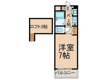 シアンサージュ(1K/3階)の間取り写真
