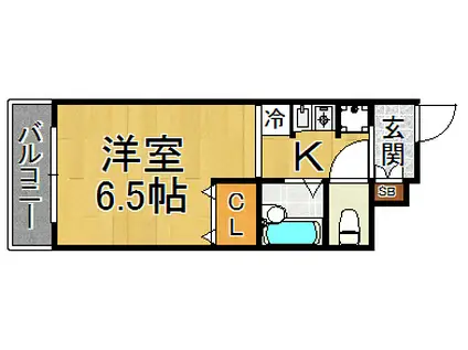 ハイツ北口(1K/2階)の間取り写真