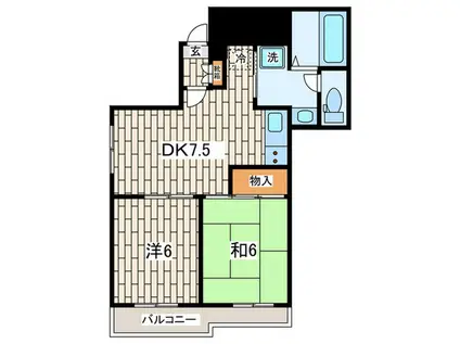 第一天栄ビル(2DK/4階)の間取り写真