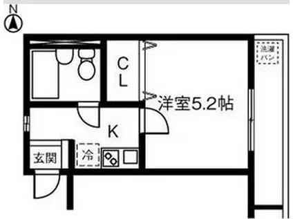 プレジール小本(1K/3階)の間取り写真