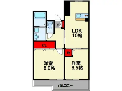 セントフォール笠松(2LDK/3階)の間取り写真