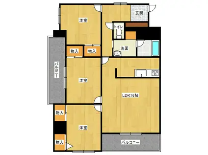 CENTER CITY5(3LDK/4階)の間取り写真