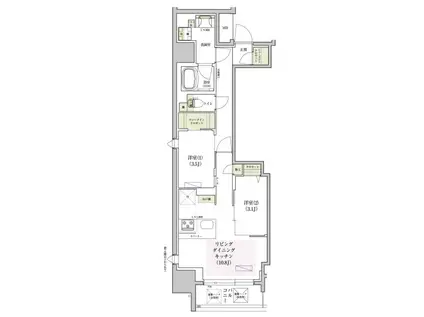 アーバネックス堺筋本町(2LDK/14階)の間取り写真