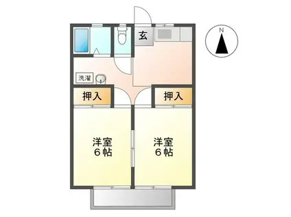 コーポグロリア(2DK/1階)の間取り写真