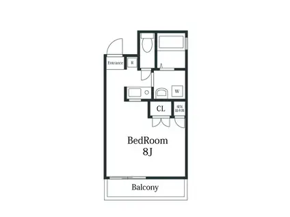 アンリシェール橋本A(ワンルーム/3階)の間取り写真