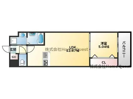 GRAND PASEO サウス(1LDK/8階)の間取り写真