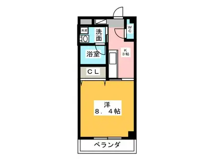 テックメイト千手堂(1K/3階)の間取り写真