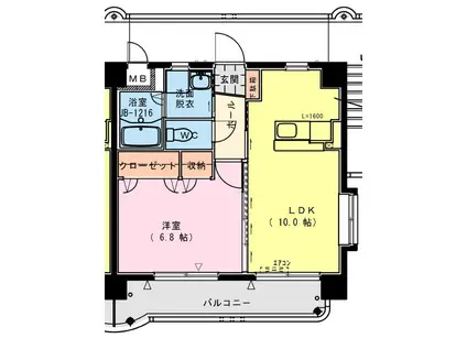 サンブライト(1LDK/2階)の間取り写真
