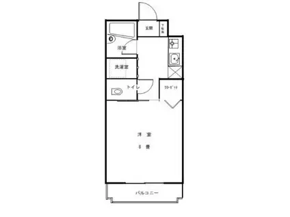 アメニティM(1K/4階)の間取り写真