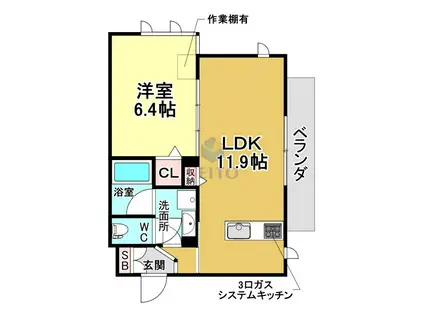 BELLA LUCE(1LDK/3階)の間取り写真