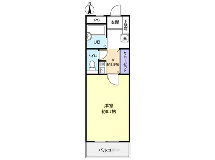 グリーンハイツ(1K/2階)の間取り写真