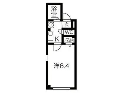 SQUARE FOUR(1K/3階)の間取り写真