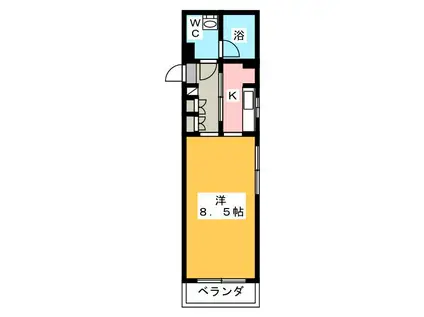 都営三田線 高島平駅 徒歩6分 4階建 築28年(1K/3階)の間取り写真