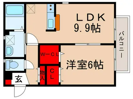 アパ-トメント柊(1LDK/2階)の間取り写真