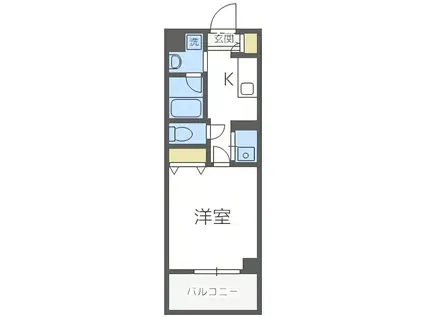 ホーリーフォート南平岸(ワンルーム/2階)の間取り写真