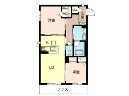 シャーメゾンブルーム(2LDK/1階)の間取り写真