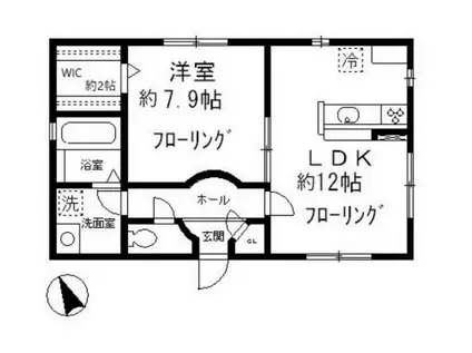 タカホアパートメント(1LDK/1階)の間取り写真