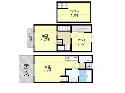 ガーデンテラス森町(2SLDK/1階)の間取り写真