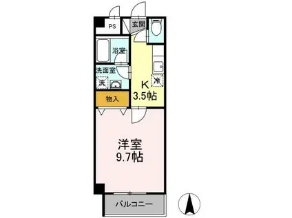 COMFORT PLACE(1K/3階)の間取り写真