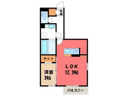 ベルネーレ(1LDK/2階)の間取り写真