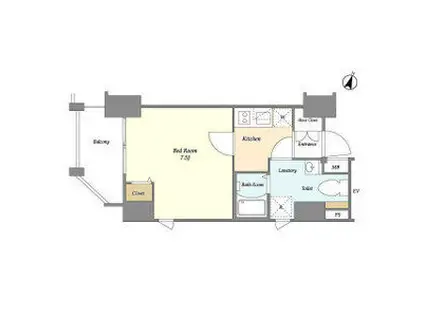 レガシア千代田三崎町(1K/9階)の間取り写真