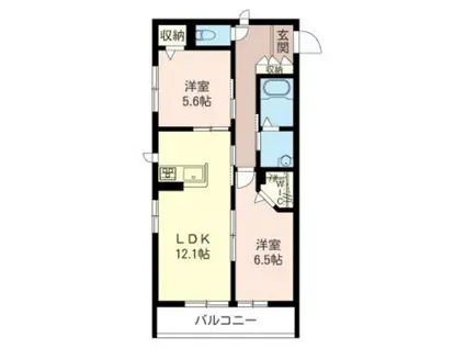 ベルヴィル東林間(2LDK/3階)の間取り写真