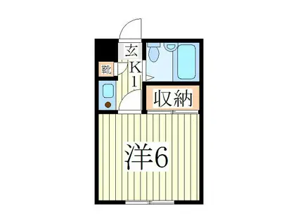 コートヤードシブヤ(1K/2階)の間取り写真