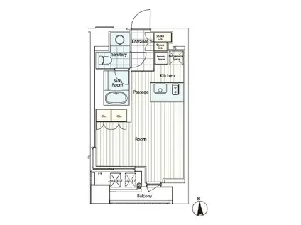 カスタリア麻布十番2 カスタリア麻布十番II(ワンルーム/7階)の間取り写真