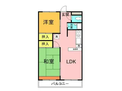 アルクヒルズ(2LDK/1階)の間取り写真