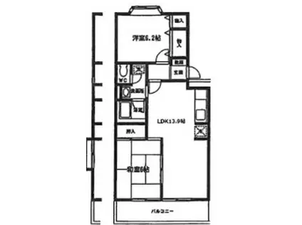 森田マンション2号棟(2LDK/3階)の間取り写真