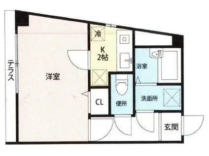 有馬サテライトマンション(1K/2階)の間取り写真