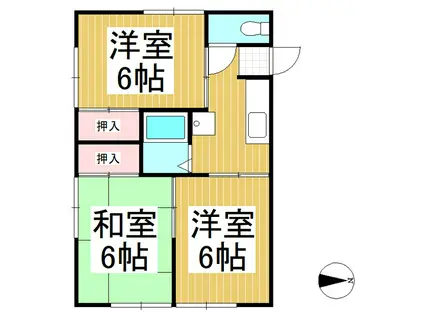 メゾンド大畑D(3K/1階)の間取り写真