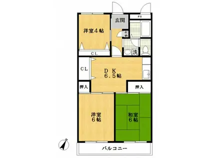 第11モロマンション(3DK/1階)の間取り写真