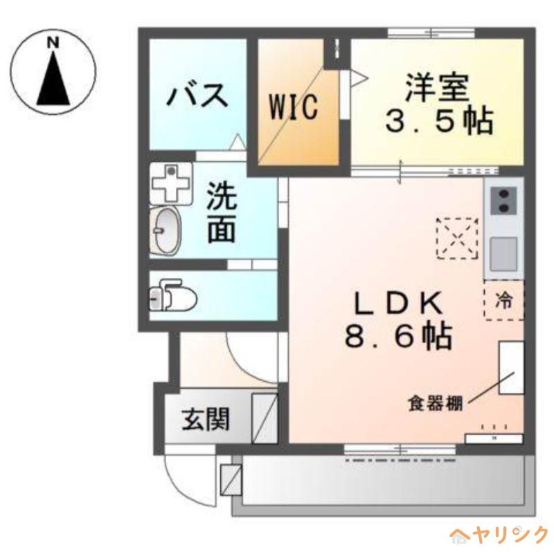 JEWEL KEY(1LDK/1階)の間取り写真