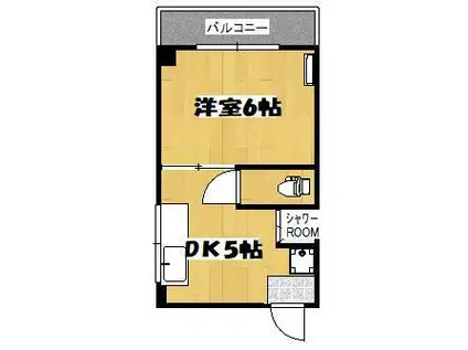 メゾンプチ船津(1DK/2階)の間取り写真