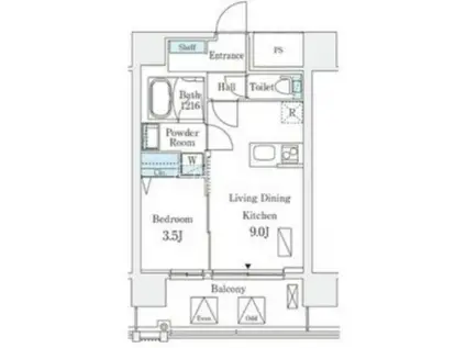 エル・セレーノ新大阪北(1LDK/11階)の間取り写真