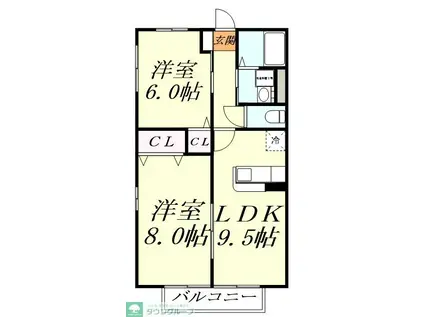 ソーラメゾンA(2LDK/2階)の間取り写真