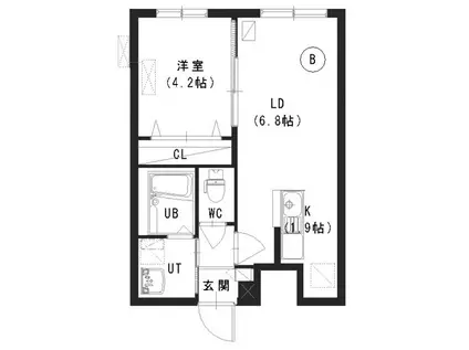 サクラN27(1LDK/2階)の間取り写真