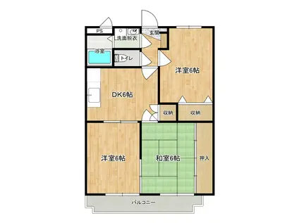 Y&Mサンライズマンション(3DK/1階)の間取り写真