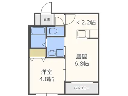 SCHNABEL(1LDK/1階)の間取り写真