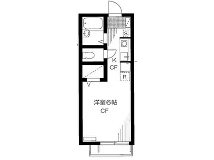 メゾンボヌールー緑ヶ丘2丁目-(1K/1階)の間取り写真