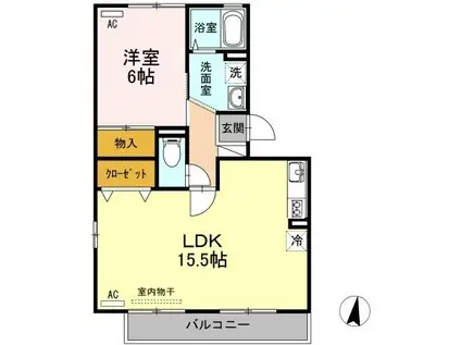 カトルセゾン(1LDK/3階)の間取り写真